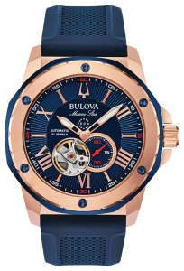 GENTS MARINE STAR AUTOMATIC STRAP WATCH 98A227 שעון יד לגבר בולובה Bulova, אחריות יבואן רשמי