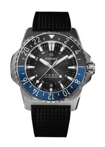 ⁦שעון FORMEX REEF GMT 300M COSC  לוח שחור ורצועת עור או גומי⁩ – תמונה ⁦9⁩