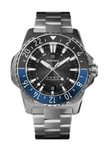 שעון FORMEX REEF GMT 300M COSC  לוח שחור ורצועת מתכת