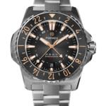 שעון FORMEX REEF GMT 300M COSC  לוח שחור עם שנתות רוז גולד ורצועת מתכת