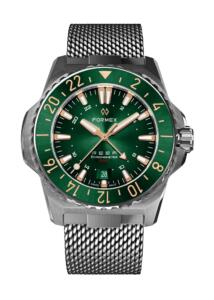 שעון FORMEX REEF GMT 300M COSC  לוח ירוק ורצועת רשת