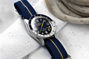 ⁦NAVYGRAF MARINE NATIONALE GMT עמיד במים 500 מטר שעון יד לגבר לי ימה Yema, אחריות יבואן רשמי⁩ – תמונה ⁦5⁩