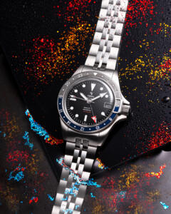 ⁦SUPERMAN 500 GMT עמיד במים 500 מטר שעון יד לגבר לי ימה Yema, אחריות יבואן רשמי⁩ – תמונה ⁦5⁩