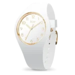 Ice glam - White gold - Numbers - Small - 3H שעון יד לאישה אייס Ice-watch, אחריות יבואן רשמי