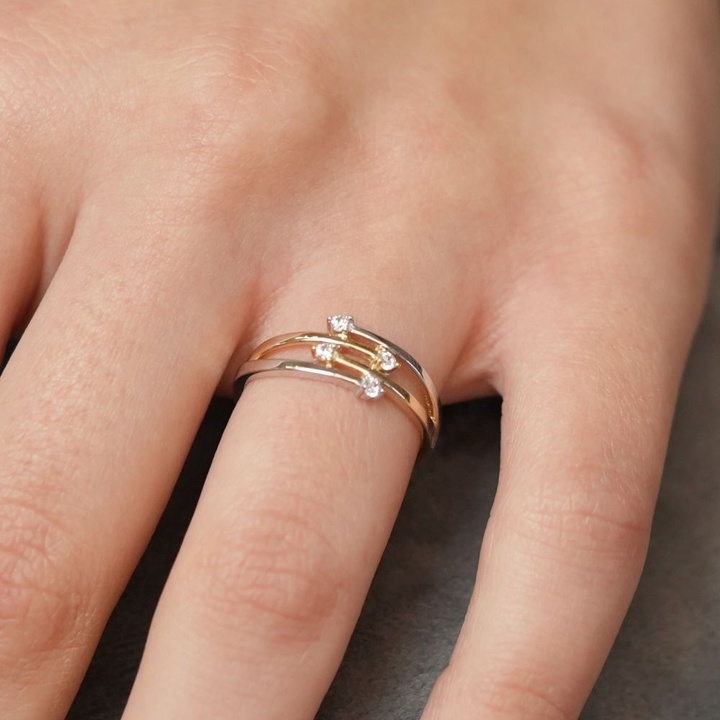טבעת זהב 14K רב-שכבתית VELENTIA VR865