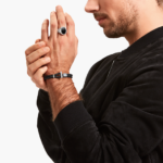 ⁦Thomas Sabo A2148-682-11  צמיד כסף כפול עם עור שחור קלוע יוניסקס⁩ – תמונה ⁦2⁩