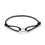 Thomas Sabo C1210-001-11 צמיד טקסטיל שחור עם חוליית חיבור מכסף