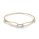 Thomas Sabo C1210-001-19 צמיד טקסטיל בז' עם חוליית חיבור מכסף