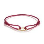 Thomas Sabo C1210-413-50 צמיד טקסטיל אדום עם חוליית חיבור מצופה זהב 18 קראט
