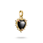 Thomas Sabo  CC1286-995-11 תליון צ'ארם לב וינטג' שחור עם אבנים מצופה זהב