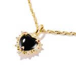 ⁦Thomas Sabo  CC1286-995-11 תליון צ'ארם לב וינטג' שחור עם אבנים מצופה זהב⁩ – תמונה ⁦2⁩