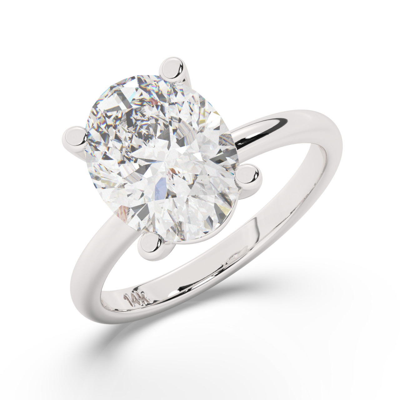 166894-engagement-ring-default-collection-white-gold-.jpg מבצע מיוחד טבעת אירוסין סוליטר דגם 50016 כסף מצופה זהב לבן במרכז אבן מעבדה מוסונייט במשקל כולל של 4.50 קראט בחיתוך אובל עם תעודה גמולוגית בינלאומית GRA – תמונה 1