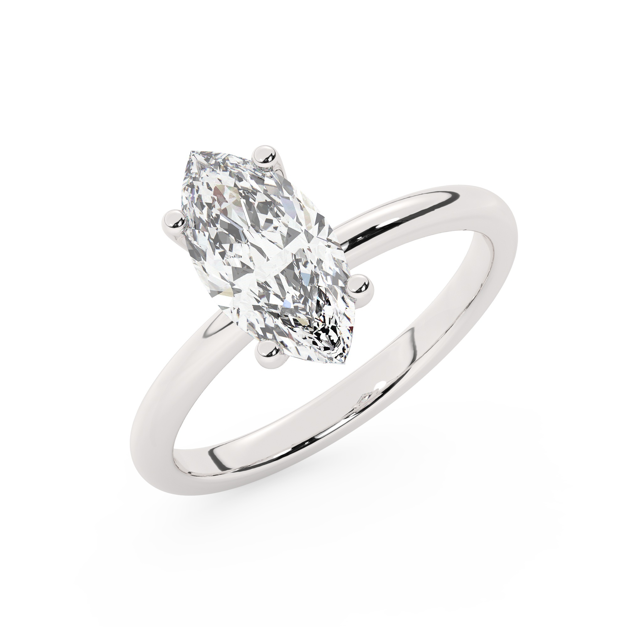 167038-engagement-ring-default-collection-white-gold-.jpg מבצע מיוחד טבעת אירוסין סוליטר דגם 50016 כסף מצופה זהב לבן במרכז אבן מעבדה מוסונייט במשקל כולל של 2 קראט בחיתוך מרקיזה עם תעודה גמולוגית בינלאומית GRA – תמונה 1