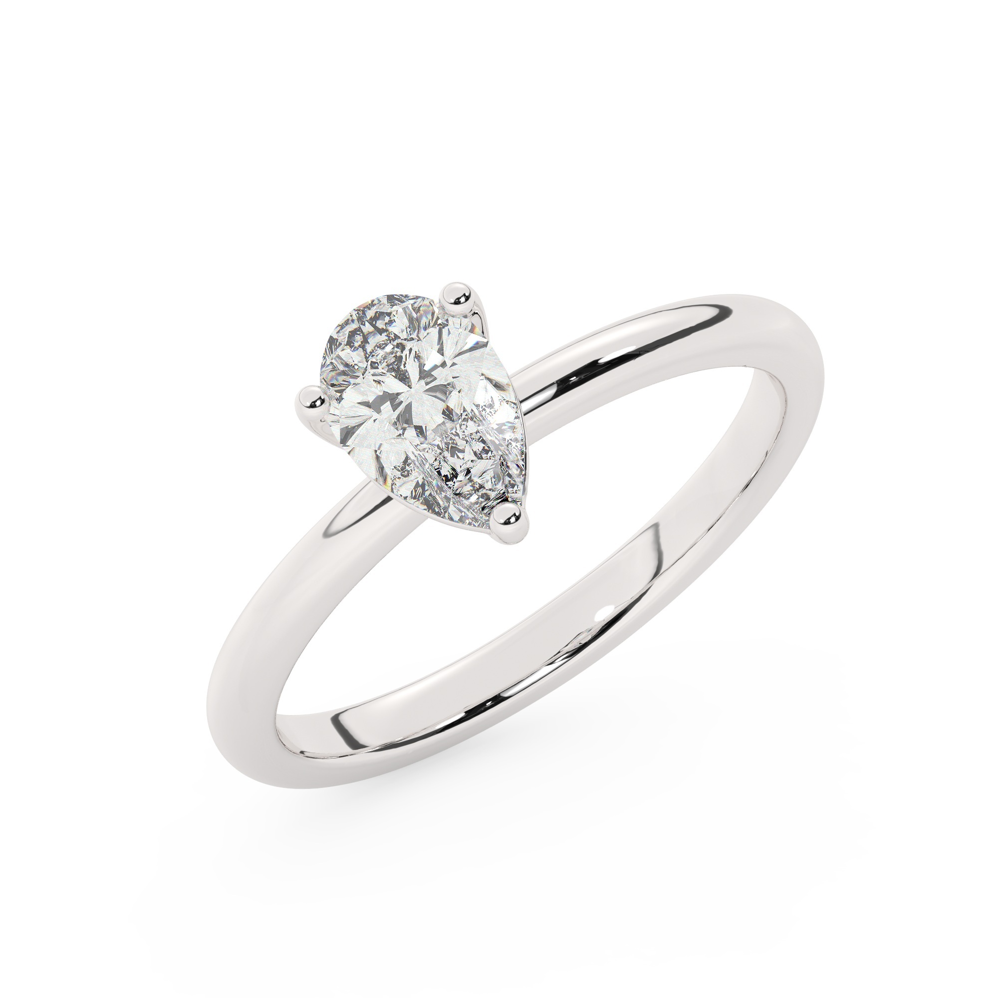 167104-engagement-ring-default-collection-white-gold-.jpg מבצע מיוחד טבעת אירוסין סוליטר דגם 50016 כסף מצופה זהב לבן במרכז אבן מעבדה מוסונייט במשקל כולל של 3 קראט בחיתוך טיפה עם תעודה גמולוגית בינלאומית GRA – תמונה 1