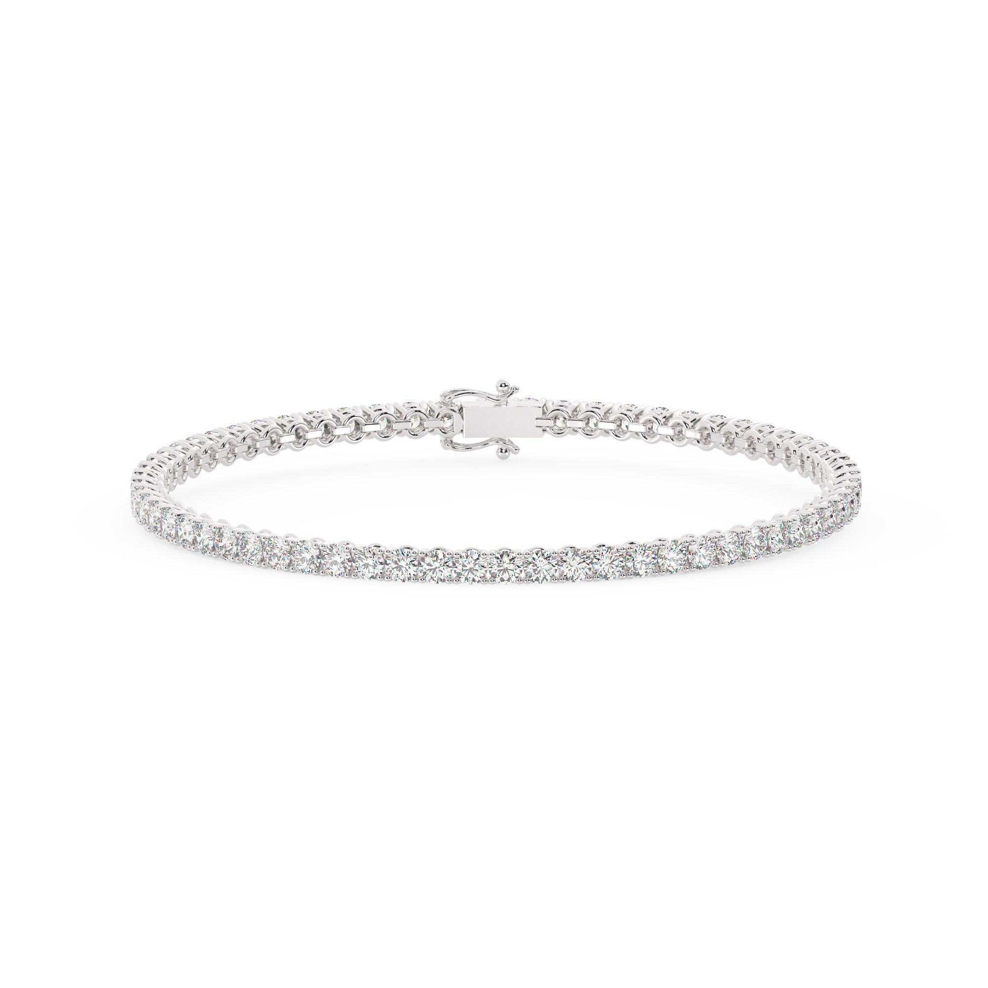 204499-bracelet-default-collection-white-gold-.jpg מבצע מיוחד צמיד טניס ארבע שיניים קולקציה 1 אורך 18 סמ כסף מצופה זהב לבן משובץ אבני מעבדה מוסונייט במשקל כולל של 3.84 סמ קראט עם תעודה גמולוגית – תמונה 1