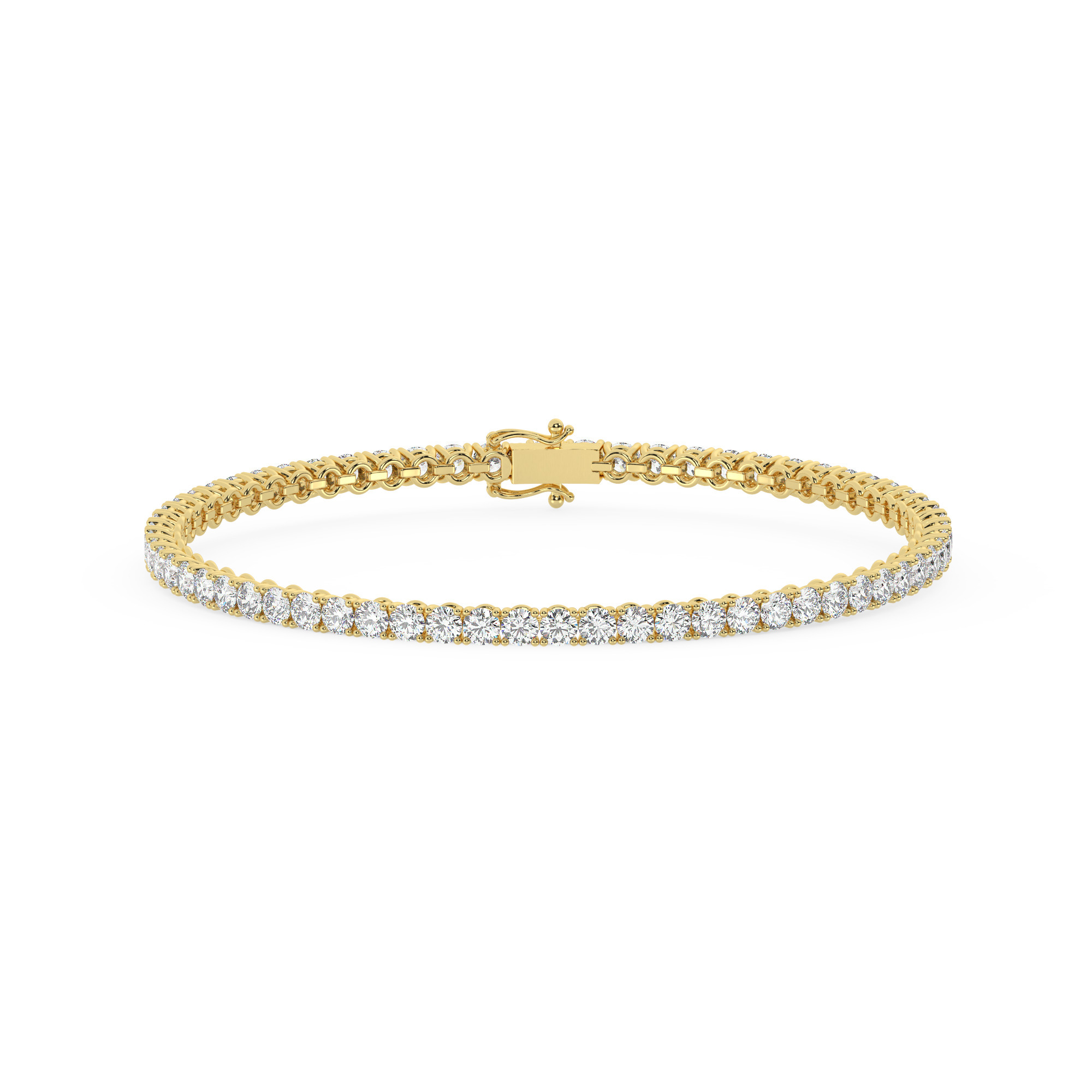 204500-bracelet-default-collection-yellow-gold-.jpg מבצע מיוחד צמיד טניס ארבע שיניים קולקציה 1 אורך 18 סמ כסף מצופה זהב צהוב משובץ אבני מעבדה מוסונייט במשקל כולל של 3.84 קראט עם תעודה גמולוגית – תמונה 1