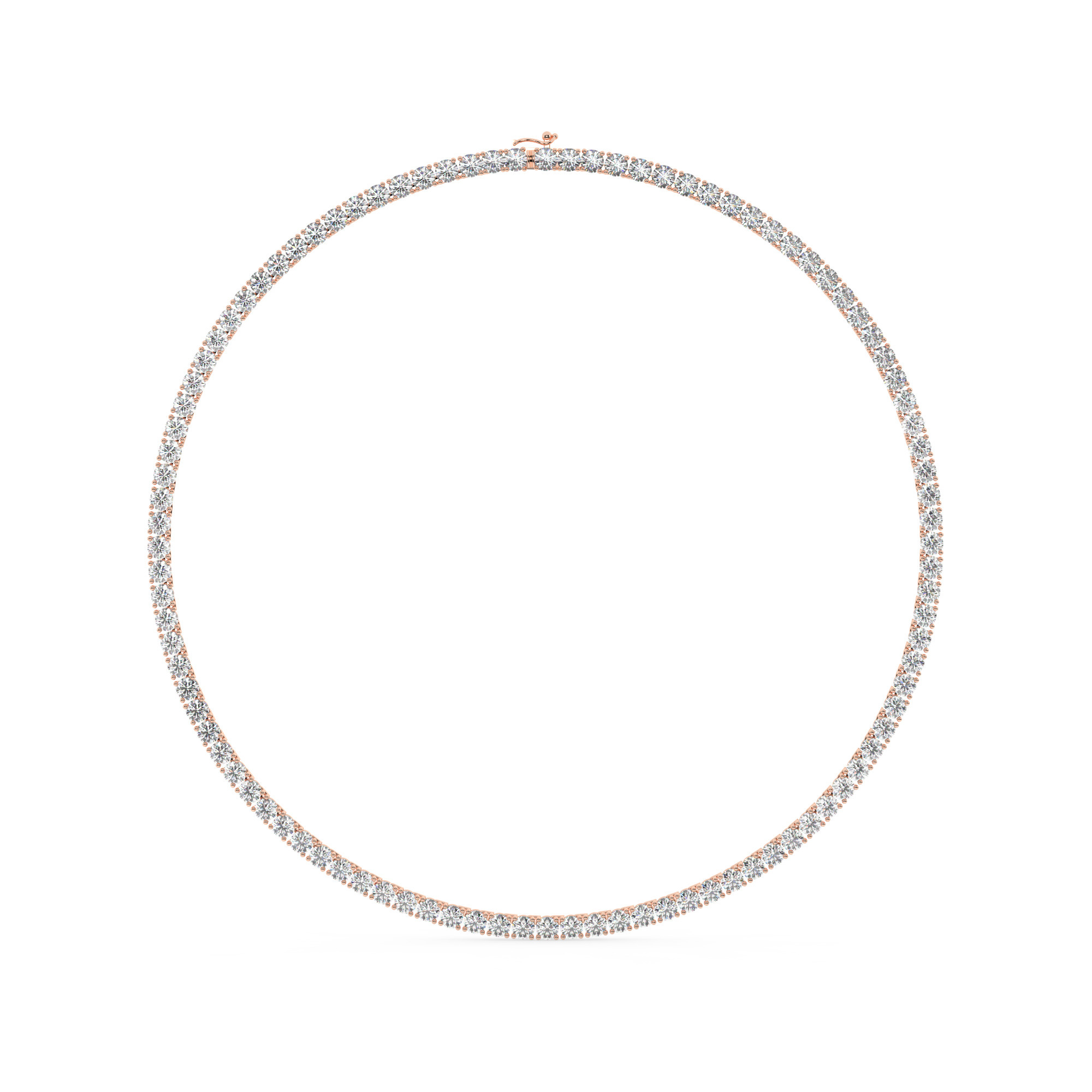 204537-necklace-default-collection-rose-gold-.jpg מבצע מיוחד שרשרת טניס 4 שיניים דגם 50146 אורך 40 סמ כסף מצופה זהב אדום רוזגולד משובצת אבני מעבדה מוסונייט במשקל כולל של 20.90 קראט עם תעודה גמולוגית – תמונה 1