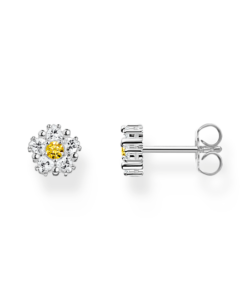 Thomas Sabo H2297-051-4 , עגילי צמודים כסף בצורת פרח קטן Lovely Daisy