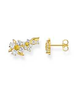 Thomas Sabo H2324-414-4 , עגילי מטפס בצורת פרח מצופים זהב