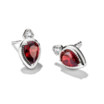 ⁦Thomas Sabo H2333-051-10 , עגילים צמודים מכסף 925  עם אבני טיפה אדומות⁩ – תמונה ⁦2⁩