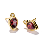 ⁦Thomas Sabo H2333-414-10 , עגילים צמודים בציפוי זהב 18 קראט עם אבנים אדומות⁩ – תמונה ⁦2⁩
