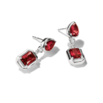 ⁦Thomas Sabo H2334-051-10 ,עגילים צמודים מכסף עם אבני אוקטגון אדומות⁩ – תמונה ⁦2⁩