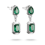 Thomas Sabo H2334-166-6 ,עגילים צמודים מכסף עם אבני אוקטגון ירוקות