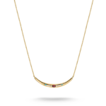 Thomas Sabo KE2330-971-7 ,שרשרת חצי-פורם מכסף בציפוי זהב 18 קראט עם אבן זירקוניה אדומה