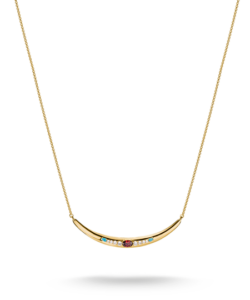 Thomas Sabo KE2330-971-7 ,שרשרת חצי-פורם מכסף בציפוי זהב 18 קראט עם אבן זירקוניה אדומה