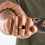 ⁦Thomas Sabo TR2332-177-11 , טבעת קלאסית שחור-זהב⁩ – תמונה ⁦3⁩