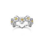 Thomas Sabo TR2337-051-4 ,טבעת פרח מכסף Lovely Daisy עם אבנים