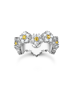 Thomas Sabo TR2337-051-4 ,טבעת פרח מכסף Lovely Daisy עם אבנים