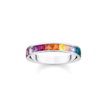 Thomas Sabo TR2403-477-7 ,טבעת עם אבנים צבעוניות מכסף