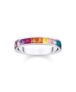 Thomas Sabo TR2403-477-7 ,טבעת עם אבנים צבעוניות מכסף