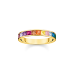 Thomas Sabo TR2403-996-7 ,טבעת עם אבנים צבעוניות בציפוי זהב