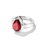 ⁦Thomas Sabo TR2522-051-10  ,טבעת כסף עם אבן זרקוניה אדומה בצורת טיפה⁩ – תמונה ⁦2⁩