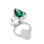 Thomas Sabo TR2522-699-6  ,טבעת כסף עם אבן ירוקה בצורת טיפה