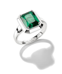 Thomas Sabo TR2528-699-6  ,טבעת כסף עם אבן זרקוניה ירוקה