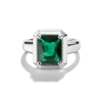 ⁦Thomas Sabo TR2528-699-6  ,טבעת כסף עם אבן זרקוניה ירוקה⁩ – תמונה ⁦2⁩