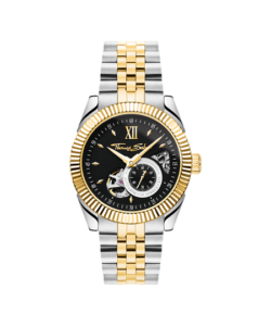 Thomas Sabo WA0412-291-203 שעון אוטומטי דו-צבעי בכסף וזהב בקוטר 41 מ"מ עם לוח שחור