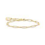 Thomas Sabo X0286-427-39 צמיד צ'ארמס בציפוי זהב עם מטבע (Coin) לבן