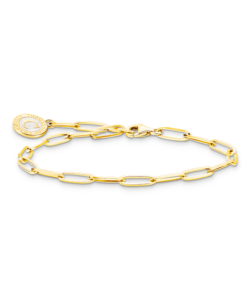 Thomas Sabo X0286-427-39 צמיד צ'ארמס בציפוי זהב עם מטבע (Coin) לבן