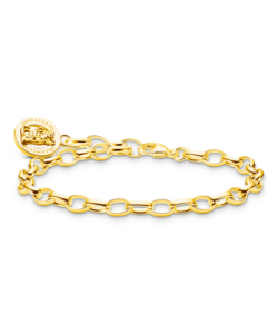 Thomas Sabo X0291-413-39 צמיד צ'ארמס בציפוי זהב עם טבעת לוגו Haribo Goldbears