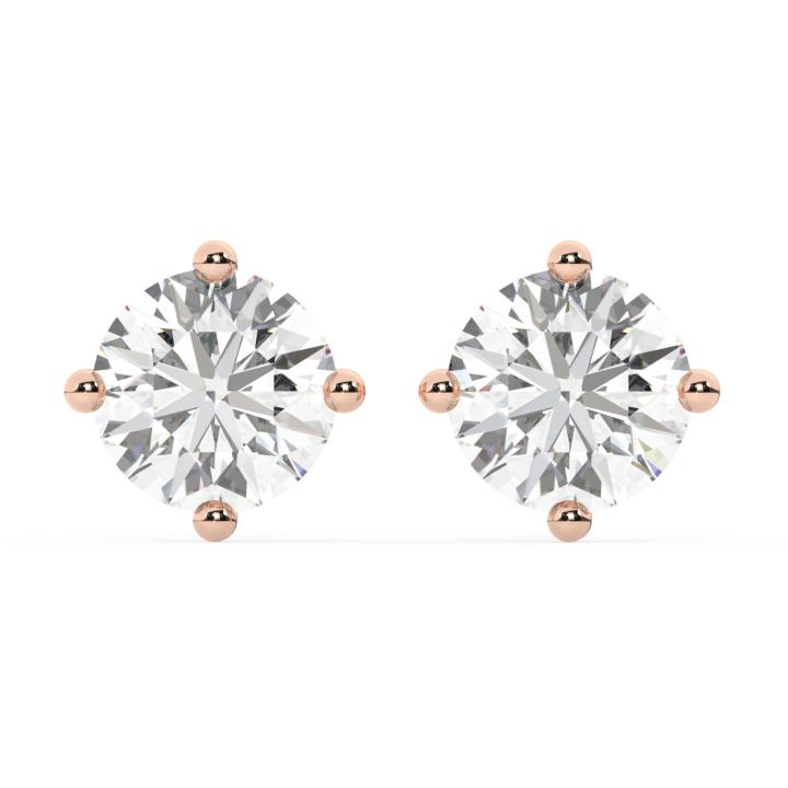 173532-earrings-default-collection-rose-gold- (1) עגילים סוליטר צמודים לאוזן שיבוץ מרטיני דגם 50083 זהב אדום רוזגולד 14 קראט במרכז יהלום מעבדה במשקל של 0.50 קראט בחיתוך עגול עם תעודה גמולוגית משקל כולל 1 קראט – תמונה 1