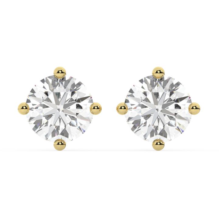 173545-earrings-default-collection-yellow-gold- מבצע מיוחד עגילים סוליטר צמודים לאוזן שיבוץ מרטיני דגם 50083 זהב צהוב 14 קראט במרכז יהלום מעבדה במשקל של 1.50 קראט בחיתוך עגול עם תעודה גמולוגית משקל כולל 3 קראט – תמונה 1